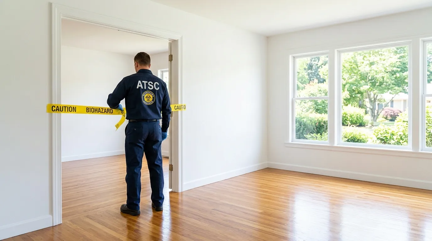 Certified biohazard cleanup crew performing Crime Scene Cleanup in Mercerville-Hamilton Square